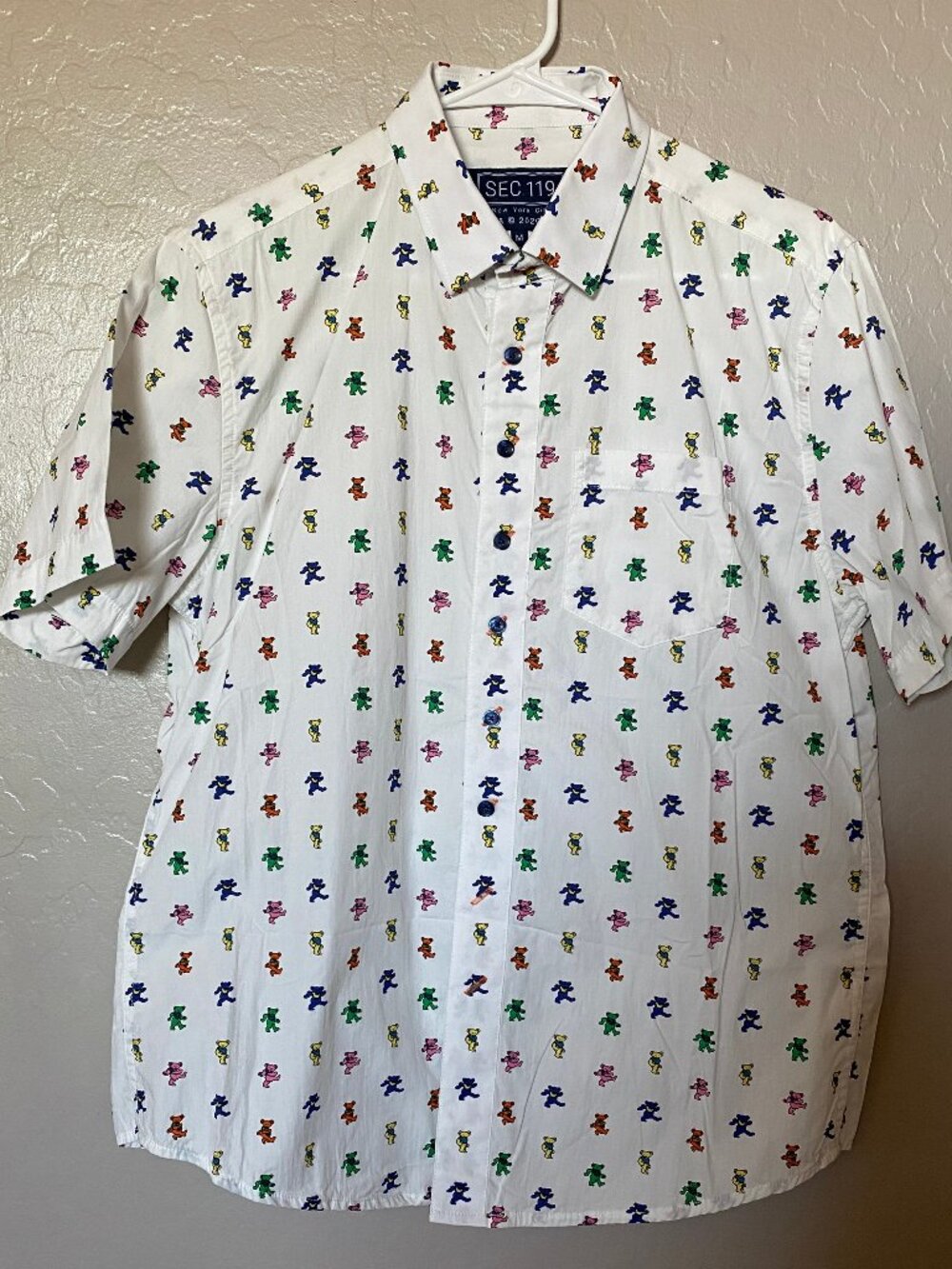 Grateful Dead Dancing Bears Short Sleeve Button Mens M - Sec 119 - Like New